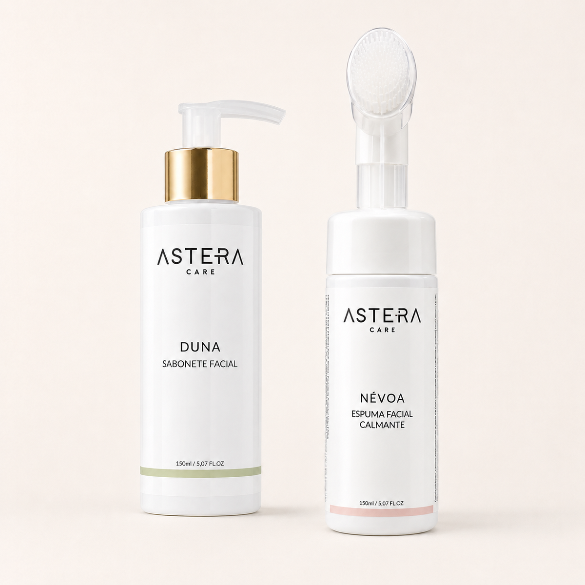 Kit Dupla Limpeza AsteraCare — Duna Sabonete Facial e Névoa Espuma Facial Calmante